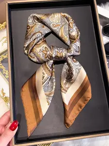 Women's Boho Paisley Pattern Scarf, 27.6 Inch Elegant Neck Accessory, Multifunctional Fashion Item for Spring and Summer, Paisley Print Scarf