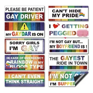 Funny LGBT Rainbow Pride Magnets Reusable Prank Stickers for Car Truck & Vehicle Gay Pride Decor Amusing Designs Durable Material
