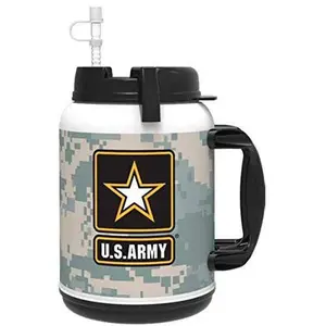JWM Made in USA Officially Licensed U.S. Army 64 oz Travel Mug with Large Handle Digital Camo High Glossy Finish on Double Wall Cup