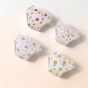 4pcs Unisex Baby Training Pants, Washable Reusable Diaper Liners, Washable Diapers, Comfortable Skin-Friendly, All-Season Use, Boys & Girls