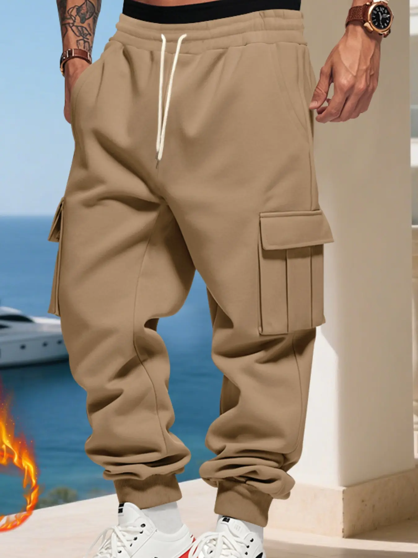 Men's Casual City Jogger Pants, Multi-Pocket Utility Cargo Pants, Loose Fit Gym Shorts, Fashion Classic Straight Leg Design, Casual Athletic Jogging, Athleisure Casual Bottoms