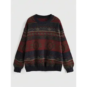 Fairycore vintage nature-inspired round-neck all-over print long-sleeve sweater, long-sleeve tops