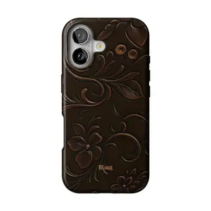 Tooled Leather Printed iPhone Case Western Aesthetic Protective Phone Cover Stylish Durable Shockproof Case for iPhone