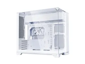 Lian Li O11 Vision-M - mATX Mid Tower PC Case with 140mm Fan - Hidden AIO Design - Triple Tempered Glass Panels - Up to 360mm AIO Support - White (O11VMW)