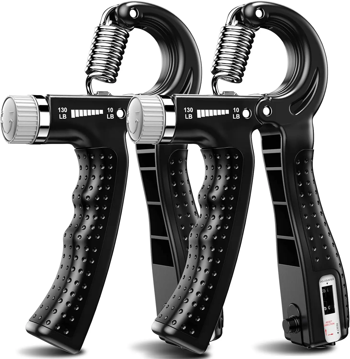 Hand Grip Strengthener 2 Pack Adjustable Resistance 10-130 Lbs Forearm Exerciser，Grip Strength Trainer for Muscle Building and Injury Recovery for Athletes (Copy)