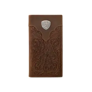 A3568844 Ariat Tooled Leather Logo Rodeo Wallet