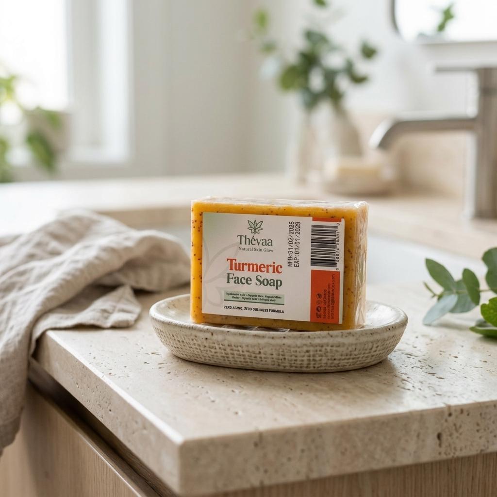 Turmeric Face Soap Bar – Gentle Cleansing Soap with Exfoliating Texture for Daily Skincare