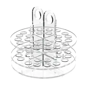 24 Slot Pen Holder Desktop Marker Paintbrush Organizer Perfect for Beaded Pens Too Clear Acrylic by 321 Plastics