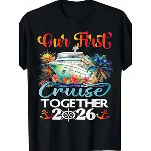 Our First Cruise 2026 Together Cute Matching Couples Cruise T-Shirt