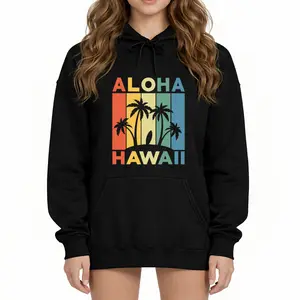 Surfboard Palm Beach Hoodie – Aloha Hawaii Inspired Long Sleeve Top for Outdoors