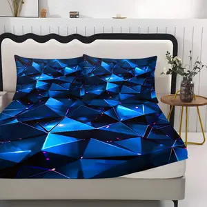 Bed Sheet Set (1 Fitted Sheet + 2 Pillowcases), Modern Style, Comfortable and Aesthetic, Suitable for Dorms and Hotels, All Seasons