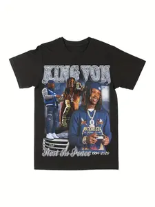 King Von RIP Comfortable Men's Round Neck Short Sleeve T-Shirt