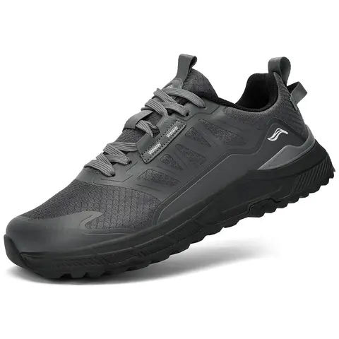 LAMINCOA Men's Mesh Athletic Running Shoes - Wide Toe Box, Lightweight Highly Breathable Materials, MD Wear-Resistant Rubber Non-Slip Sole, for Hiking, Outdoor Sports, Abrasion Resistant Track & Field Cross Country Shoes