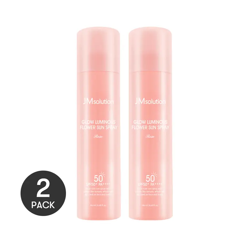 JMsolution Rose Glow Sunscreen Spray - SPF50+/PA++++ - 180ml - Sensitive Skin Friendly - 2 Pack