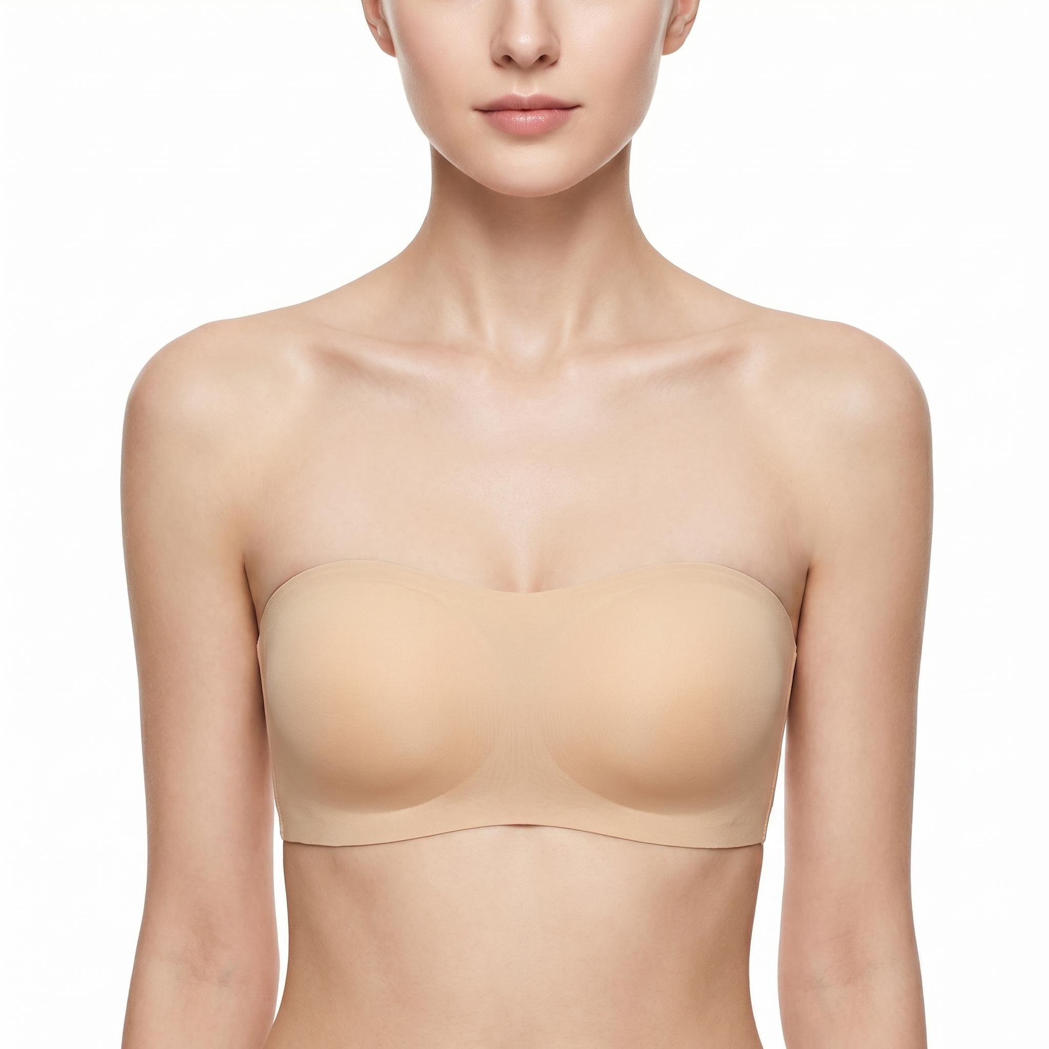 Ladies' strapless bra, anti-slip silicone pad bra, wireless tubular bra