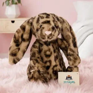 Jellycat Cobblehop Leopard Bunny Plush Doll, Soft Stuffed Bunny Toy, Special Gift for Her, Cute Gift with Dust Bag, NWT