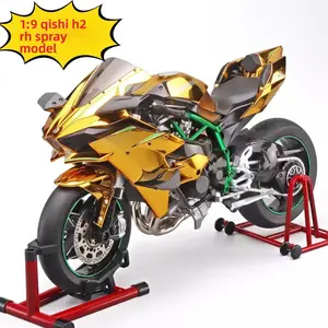 1:9 scale Kawasaki H2R aluminum alloy motorcycle model mock-up die-cast motorcycle, with gentle sounds and paint effects, suitable for home decoration, collectors, tabletop ornaments, and a birthday gift for boys.