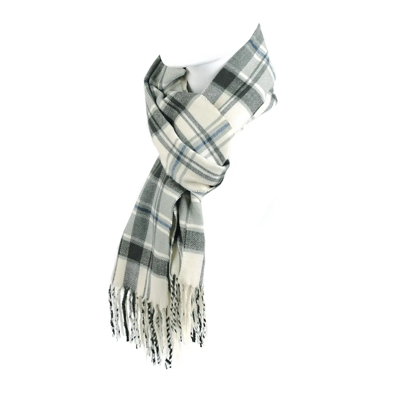 Cashmere-Feel Plaid Scarf Wrap, Soft Unisex Rectangular Winter Accessory in 100% Acrylic for a Warmth Boost, 12 x 66 in, Cold Weather, 12X66 In, 12" W X 66" L, Fashion, Checkered