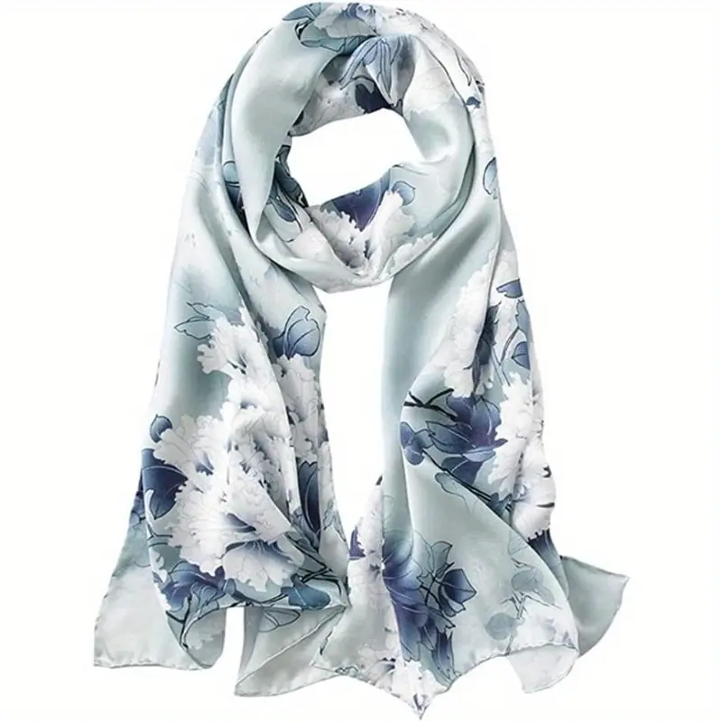 100% Mulberry Silk Long Scarf for Women Large Oblong Sunscreen Shawls Wraps Neck Headscarf Hair Wraps Gift Packed