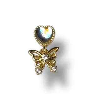 Butterfly Nose Ring surgical steel 20 gauge dangling nose ring for women