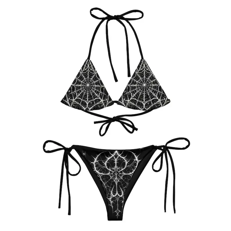 Gothic Bikini Beach Goth Clothing Recycled Bikini Swimsuit Alt Dark Swimwear Summer Bikini For Women