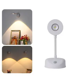 Rechargeable LED Wall Sconce 3 Modes Brightness Night Light Wall Light 360° Rotated Wireless Wall Mounted Bed Lamp for Bedroom Corridor Staircase