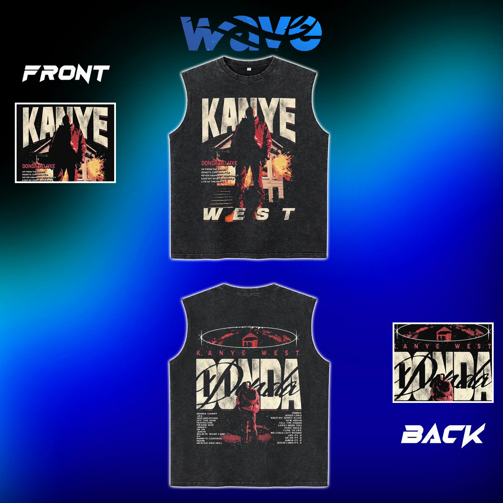 Wave - KANYE  Graphic Tanktop, washed shirt, hoodie, Vintage Hip Hop Soul Music Tee, Black Oversize Streetwear Shirt,Concert Fan Merch, Rap RnB Duo Graphic Tee, Gift for R&B Music Lovers,y2k