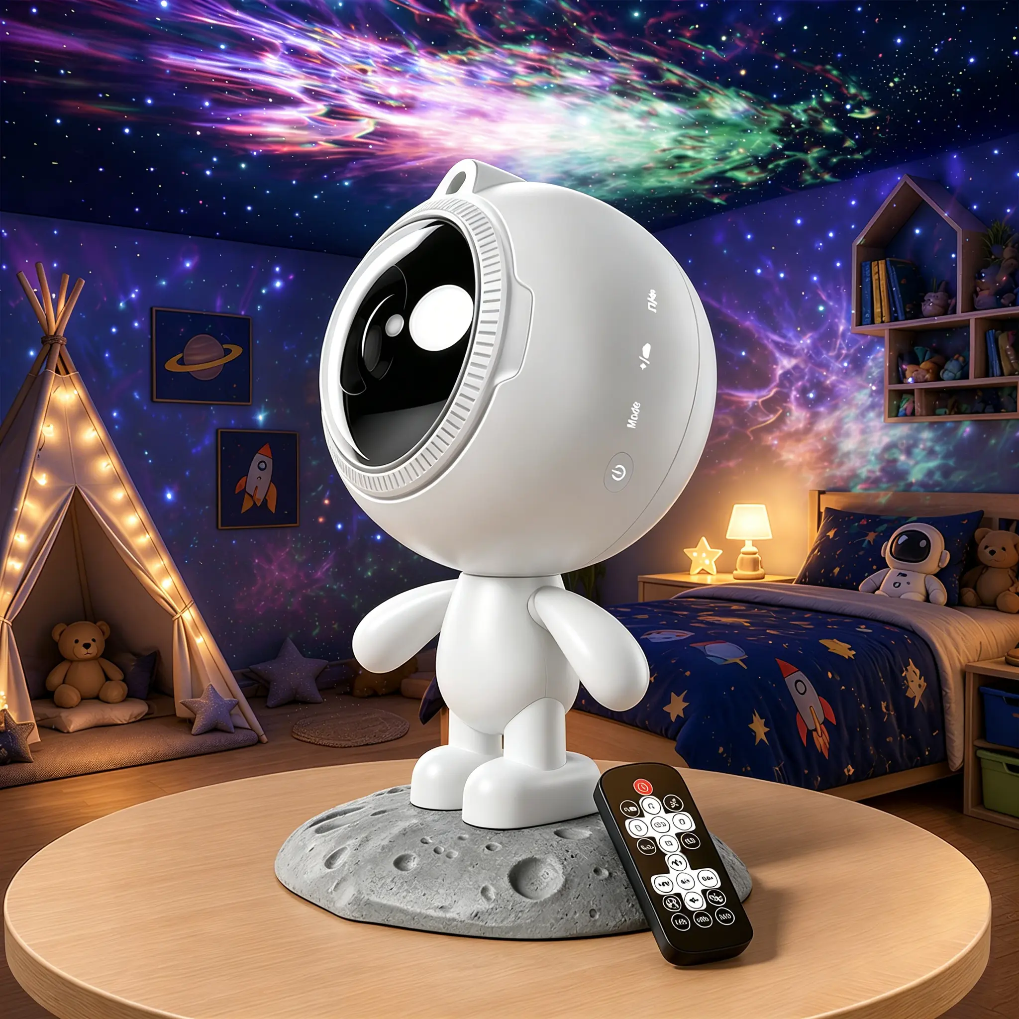Dreamer Star Projector, RGBW Galaxy Night Light with Laser & Music Sound Activated, 2-in-1 Cloud & Starry Ceiling Lamp, Remote Control, USB Powered, Bedroom Decor Party Gift for Kids Teens Adults