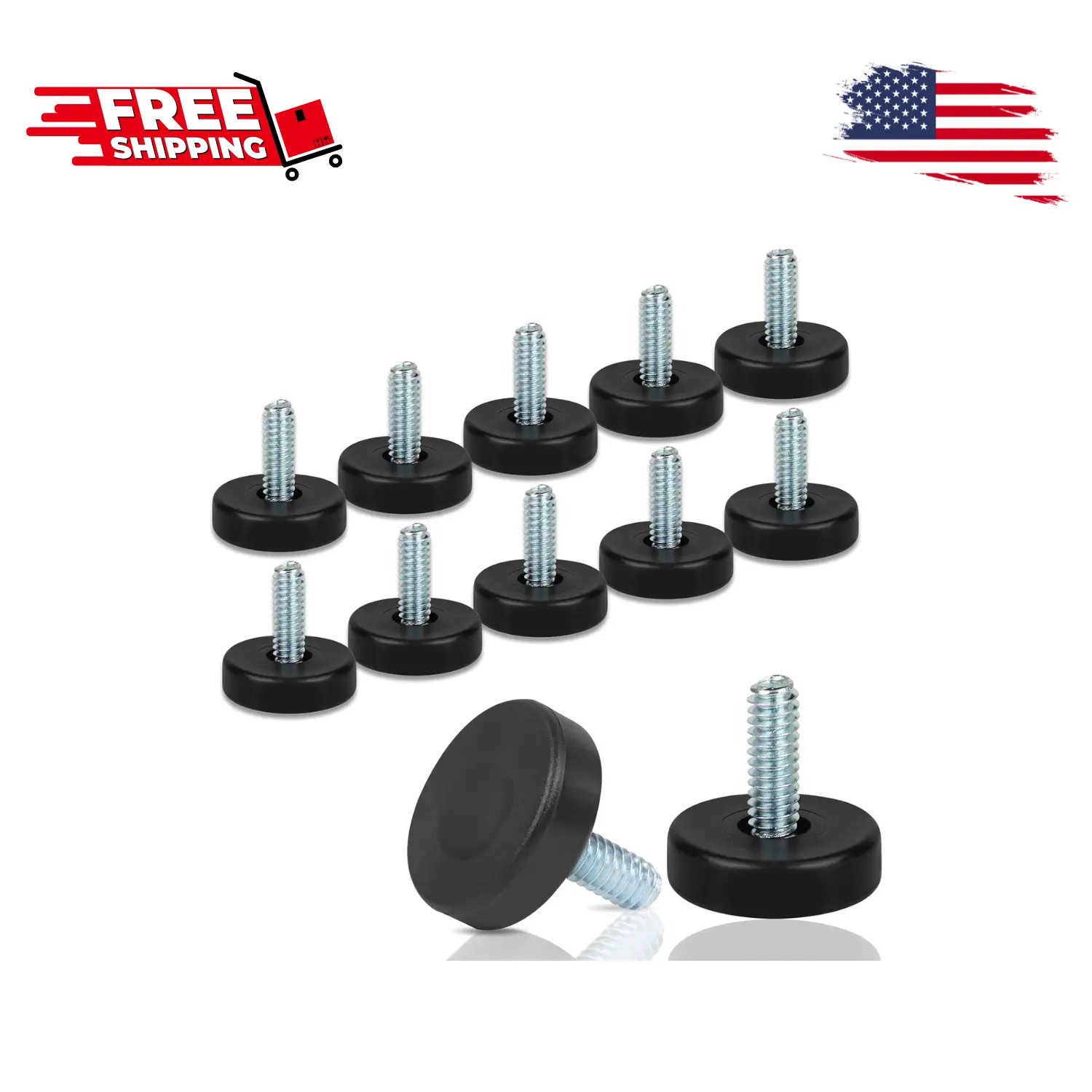 1/4" Thread Furniture Feet Levelers, 12 PCS Adjustable Screw in