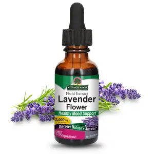 Nature's Answer Lavender Flower with Organic Alcohol, 1-Fluid Ounce | Mood Support | Supports Digestive System | Gluten-Free | Vegan | No Artificial Flowers or Preservatives | Single Count