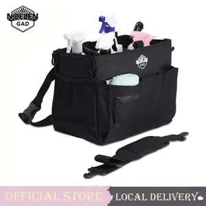 Portable large capacity bag with adjustable shoulder and waist straps for cleaning and storage