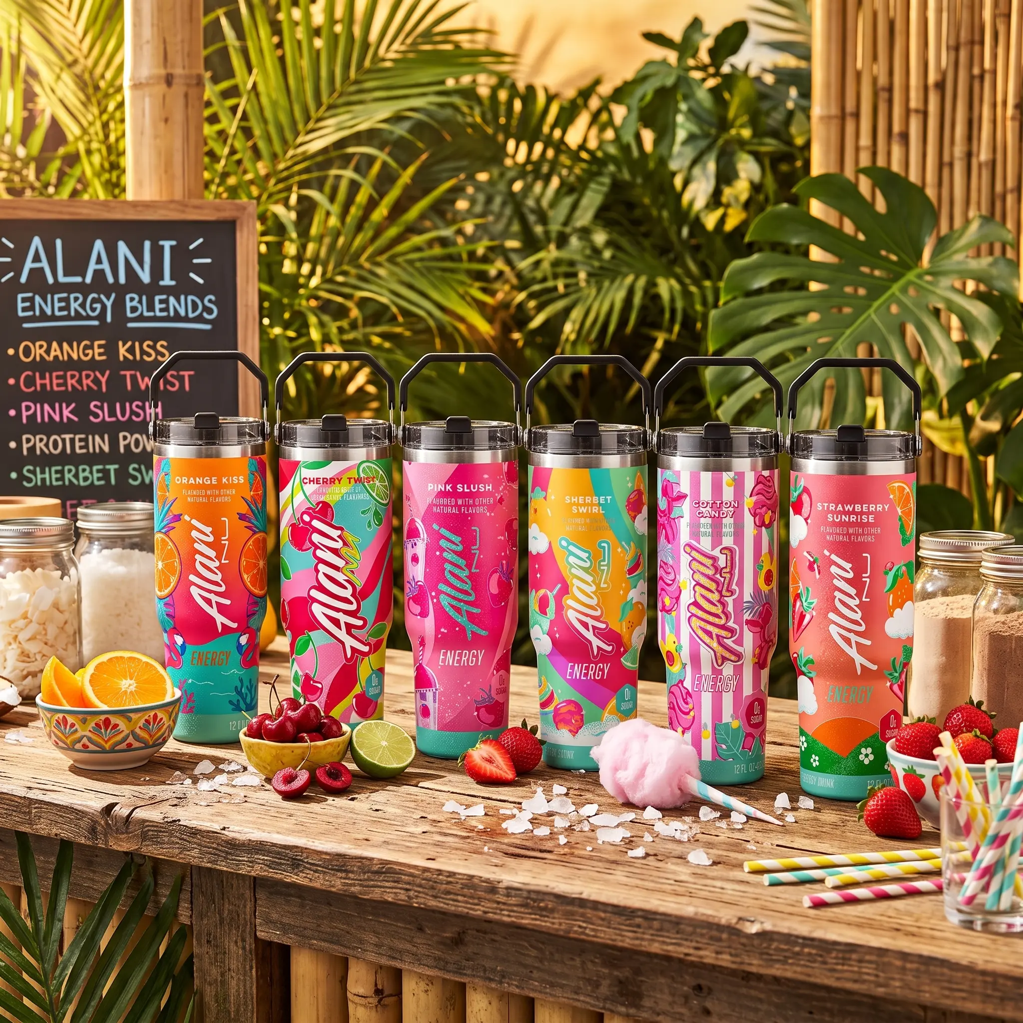 Alani Energy Drink 40oz Insulated Tumbler With Handle And Straw