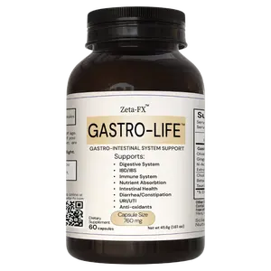 Zeta-FX Gastro-Life 760 mg Capsules for Digestive System Support IBD/IBS Immune Function Nutrient Absorption & Energy Levels