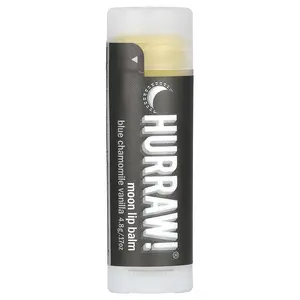 Hurraw! Balm Lip Balm, Moon, Blue Chamomile Vanilla, 0.17 oz (4.8 g)