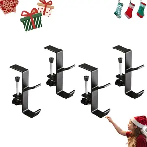2 in 1 Adjustable No Drill Garland Hangers and Fireplace Stocking Holders Mantel Hooks for Christmas Xmas Holiday Home Party Decoration