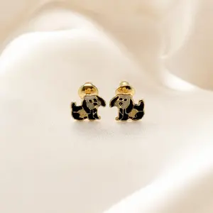 Puppy Earrings in 18K Gold