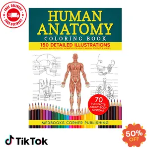 Human Anatomy Coloring Book: 150 Detailed Illustrations & 70 Fascinating Facts in an Anatomy and Physiology Workbook for Adults, Medical Students, & Nurses Focused on Advanced Body Systems Learning