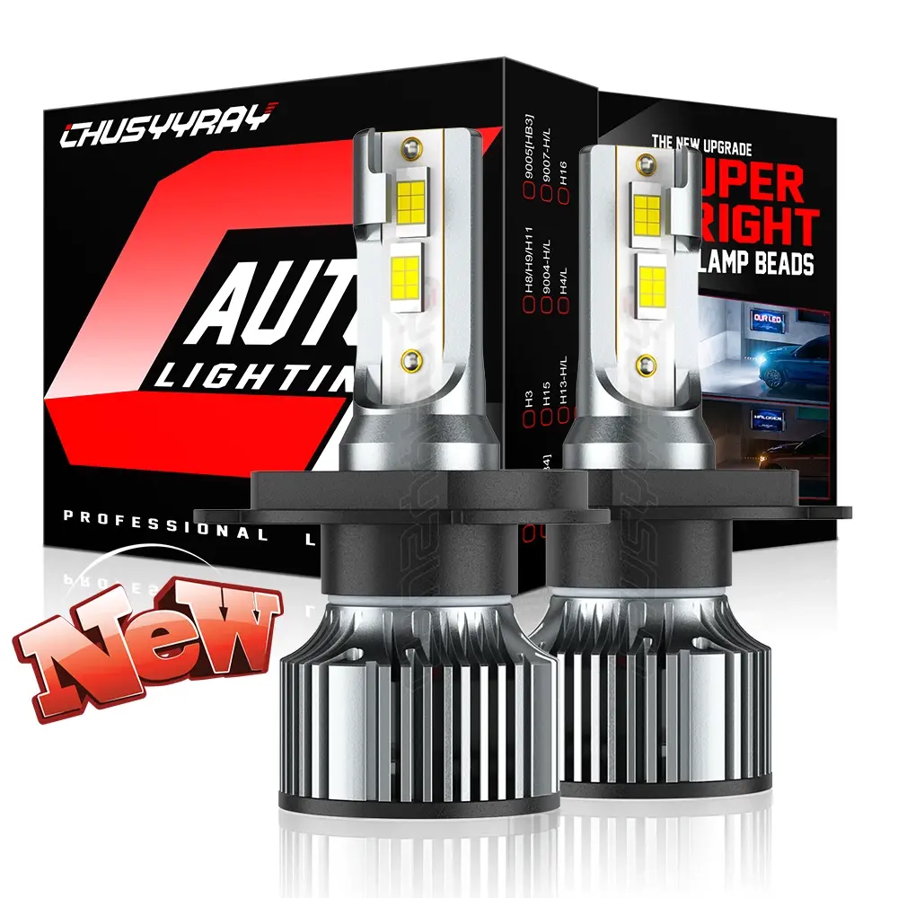 2Pcs H4 9003 HB2 LED Headlight Bulbs Kit High/Low Beams Super Bright 6000K White High Lumen Led Headlamp Automotive