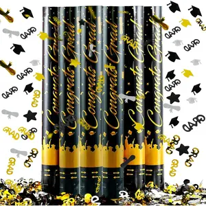 16 inch Graduation Confetti Poppers 6Pack, Bulk Confetti Cannons with Diploma GRAD Star & Cap Design for 2026 Graduation Ceremony Party Favor Supplies
