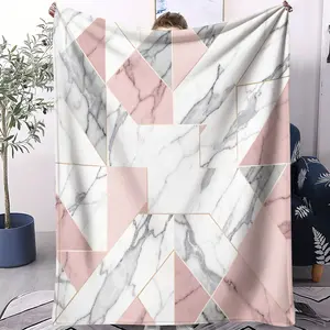 Decorative geometric throw blanket featuring colorful abstract geometric patterns. Soft and cozy, perfect for the living room or bedroom—an ideal gift for housewarmings and holidays.