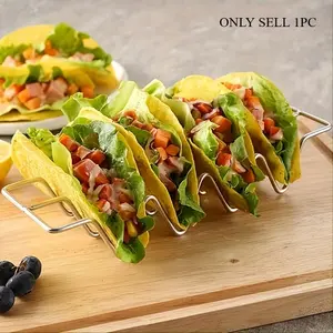 1pc W-Shaped Stainless Steel Burrito Pancake Stand - Perfect for Tacos, Pancakes, and More!