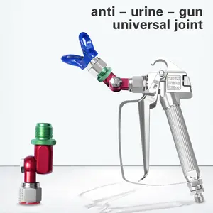 Airless Paint Spray Gun Shutoff Valve, 7/8" Thread Non-Drip Connector with Duckbill Valve, Anti-Drip Extension Joint for Paint Sprayers (Red)