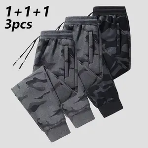 Men's Fashion Camo Cuffed Joggers, Slim-Fit Retro Streetwear Outdoor Pants, Breathable Comfort Casual Athletic Pants for Daily & Running Workouts