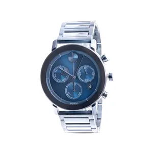 Movado Bold Evolution Blue Stainless Steel Mens Watch 3600683
