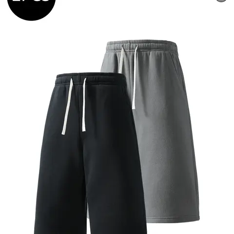 2-pack men’s summer athletic shorts—breathable seven-eighths shorts for running, workouts, fitness, and everyday casual wear.
