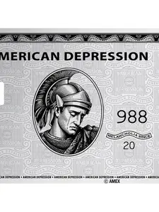 American depression  Themed Stickers. The Ultimate Rectangle Sticker for Anywhere & Anything | Waterproof Vinyl | Clean Minimal Tech Aesthetic | Perfect for Laptops, Phones & Everyday Use