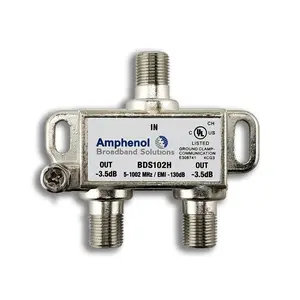 2 Way Extreme/Amphenol 1Ghz High Performance Coaxial Cable Splitter BDS102H 3 Pack