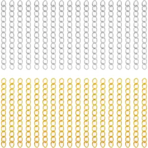 200Pcs Chain Extender for Jewelry Making, Silver and Gold Extension Tails for Necklaces, Bracelets, Anklets, Key Chains - Removable
