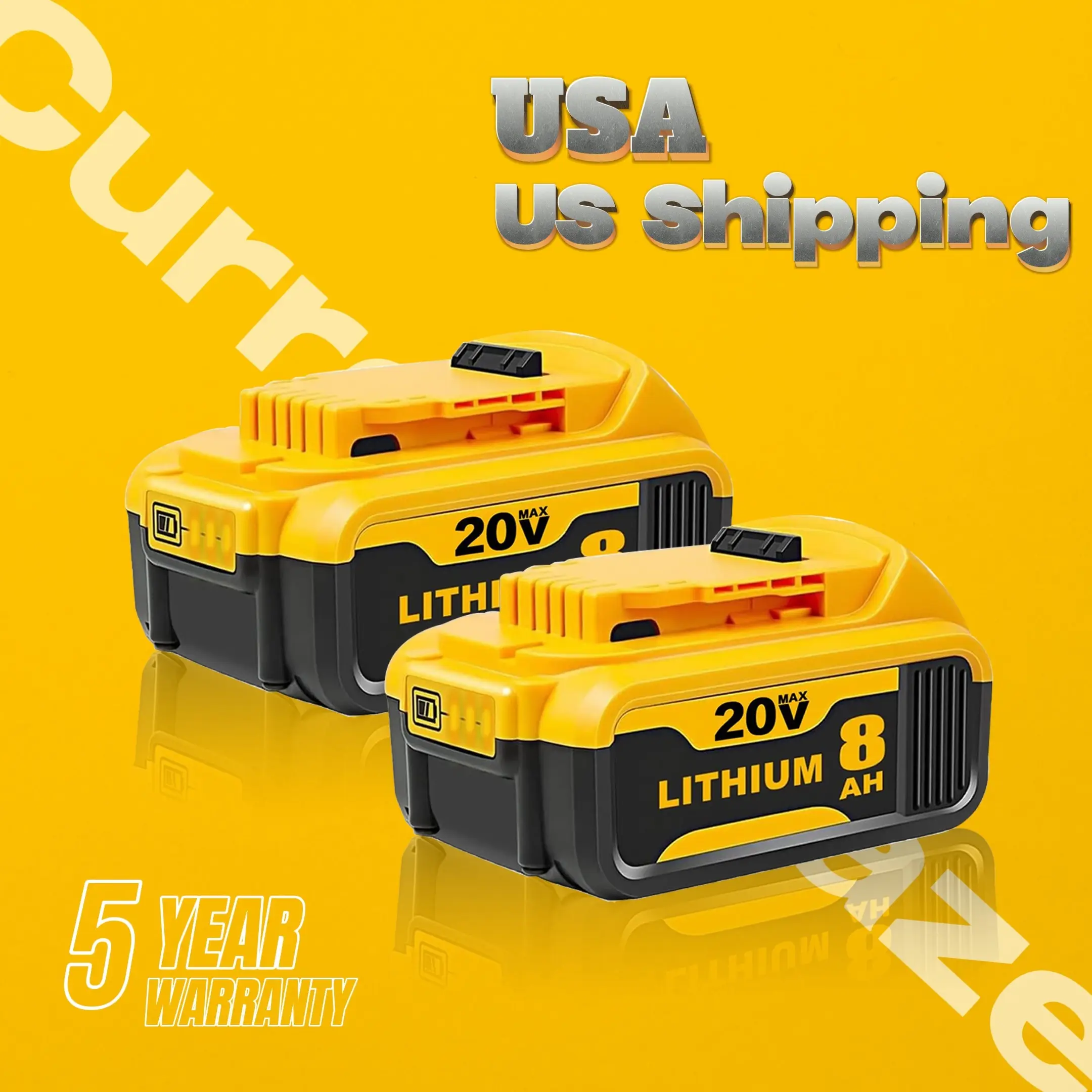 DCB200 8.0Ah Lithium Battery Replacement for Dewalt 20V Battery Max XR Equipment Tools DCB180 DCB206 DCB206-2 DCB200 DCB204 DCB204BT2 DCB203 DCB201 DC