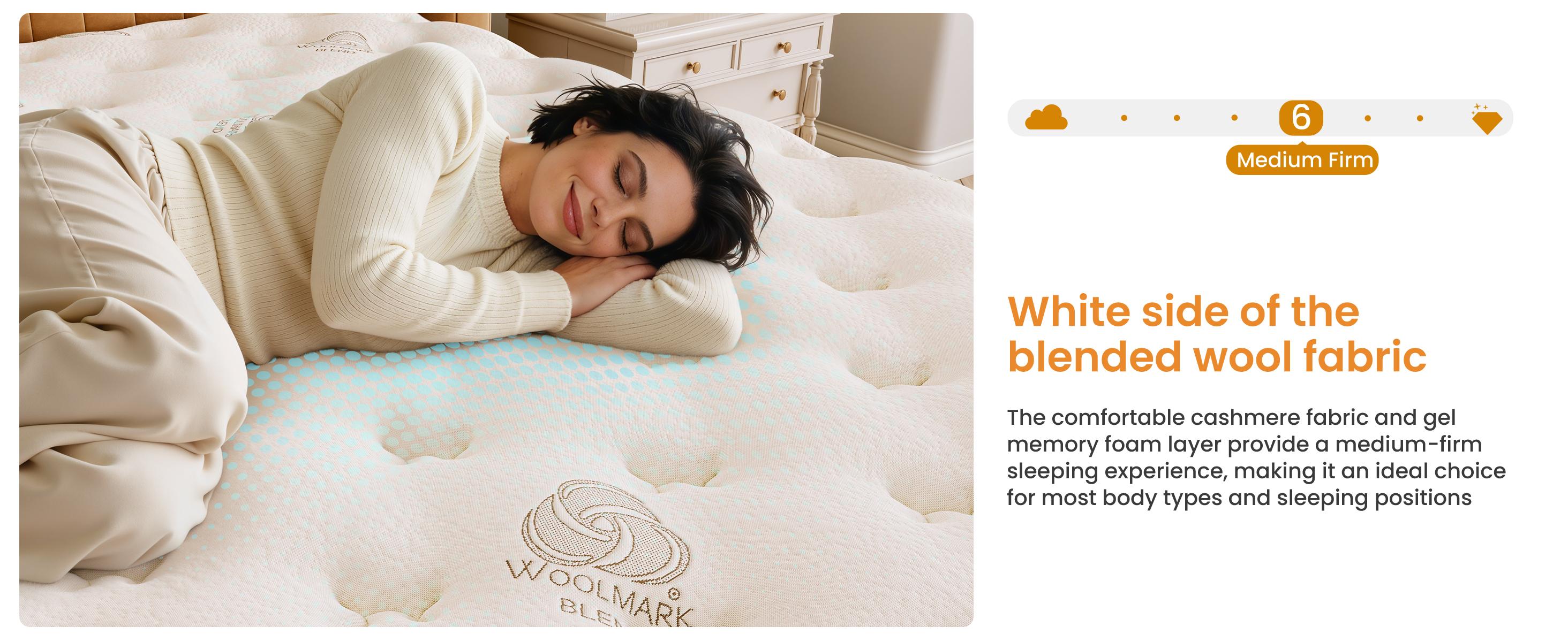 8/10/12/14In Twin Mattresses,Cashmere fabric | Gel-infused memory foam | Individually pocketed springs | Flame-retardant cotton | Bamboo charcoal foam | Flippable double-sided mattress  twin mattresses | Reinforced Edge Support